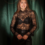 FA LA LA LACE BLACK BLOUSE