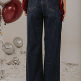 DARK BLUE WIDE LEG JEANS JD500F-1