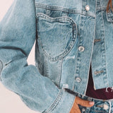 ASHTON LIGHT BLUE HEART DENIM JACKET 352