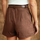 MORGAN BROWN SUEDE SHORT