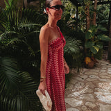 DORADO PINK CROCHET ONE SHOULDER DRESS