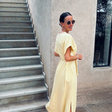 EL BOUDRIA YELLOW BRAID DRESS