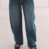 DARK BLUE BALLOON JEANS A3457