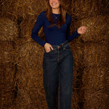 LEITH DARK BLUE LONGSLEEVE SHIRT