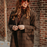 ROMY BROWN CHECKERED BLAZER