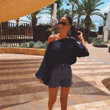 ROMERO DARK BLUE TETRA BLOUSE