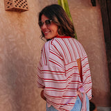 SOMAYA PINK STRIPED T-SHIRT