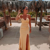 NUMIDIA SOFT YELLOW BUSTIER DRESS