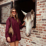 CHESTINA BURGUNDY DRESS