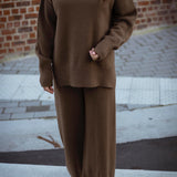 SIMPLY COSY BROWN COMFY TWO-PIECE SET
