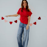 DARLING RED ONE SHOULDER BLOUSE