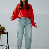 AZALEA CORAL RED SWEATER