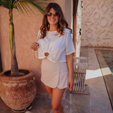 INES WHITE CUT-OUT BLOUSE