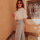 SOLSTICE WHITE CROPPED T-SHIRT