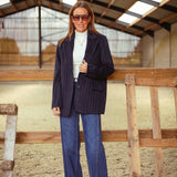 DARCY DARK BLUE STRIPED BLAZER