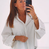 ROMILLY ECRU CHECKERED BLOUSE