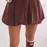 MARILOU BORDEAUX LEATHER SKIRT