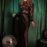 ESSENTIAL BLACK SATIN SKIRT