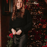 WINTER VIBES BLACK SWEATER