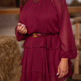 HONEY BORDEAUX LAYER DRESS