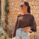 ROMERO BROWN TETRA BLOUSE
