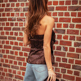 MOSS BROWN BANDEAU TOP