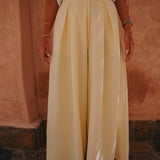 SIHAM LIGHT YELLOW WIDE LEG PANTS