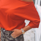 RONJA RED CUT-OUT T-SHIRT