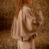 AGATHA BEIGE SUEDE JACKET