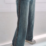BLUE GLITTER WIDE LEG JEANS 2103-2