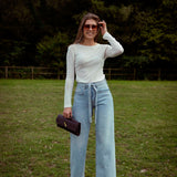 DIAMOND LIGHT BLUE WIDE LEG JEANS A3730