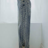 BLUE BOW WIDE LEG JEANS A3584