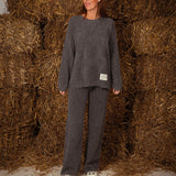 PERRIN GREY KNITTED TWO-PIECE SET