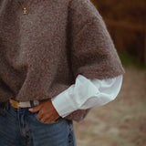 PENNIE TAUPE SWEATER BLOUSE