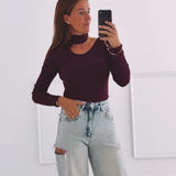 LOUISE BURGUNDY CUT-OUT PULL