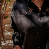 BOUZNIKA BLACK FLOWER DRESS