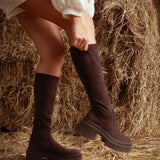 BONNIE BROWN VELOUR BOOTS