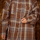 SARETH BROWN CHECKERED BLOUSE