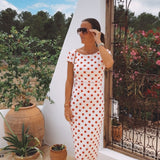 CALA SERENA RED/WHITE POLKADOTS DRESS