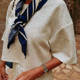 ROSALBA DARK BLUE/ECRU LITTLE SCARF