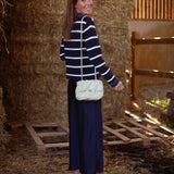 TAWNY DARK BLUE STRIPED CARDIGAN