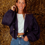 OAKLYN DARK BLUE SUEDE JACKET