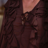 THELMA BROWN RUFFLE DRESS