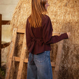 MAVIS BURGUNDY PERFECT FALL BLOUSE