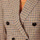MARLA BEIGE/BLUE CHECKERED BLAZER