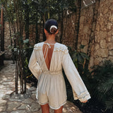 COCOTERO BEIGE LINEN PLAYSUIT