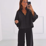 ROMILLY BLACK CHECKERED BLOUSE