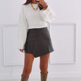 MADISON KHAKI WOVEN SKORT