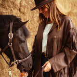 THIS AIN'T TEXAS BROWN FRINGE JACKET