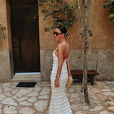 TOLUCA ECRU RUFFLE DRESS